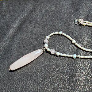 Rose Quartz and Freshwater Pearl Necklace
